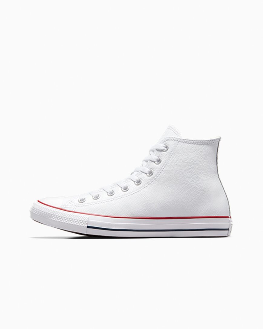 Tenisi Inalti Dama Converse Chuck Taylor All Star Piele Albi | RO HPGDW306